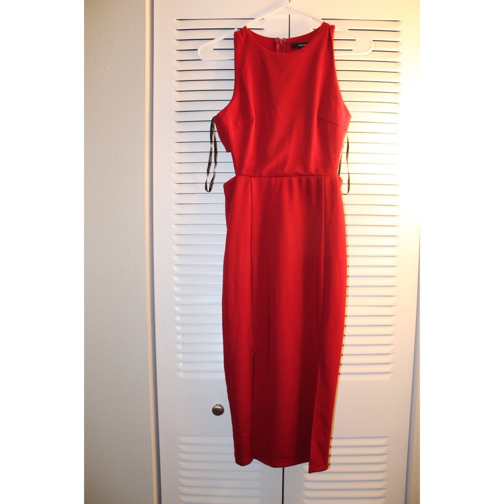 Red Midi Work Dress